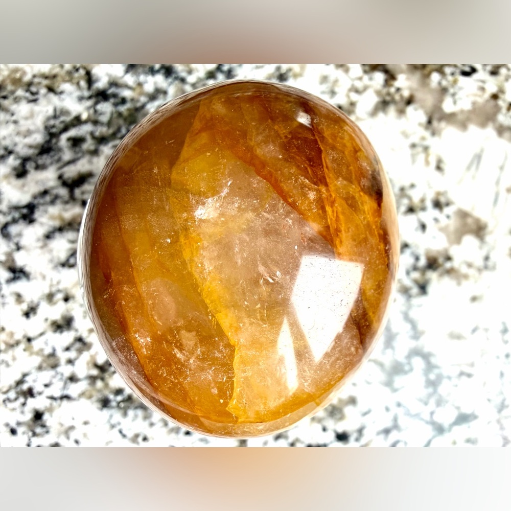 Golden Healer Quartz Palm Stone—_Large - Picture 4 of 5